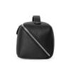 Top Grain Cow Leather Makeup Bag, 2 Sizes Litchi Grain Double Zipper Portable Handheld Travel Toiletry Bag Large Capacity Skincare Storage Organizer