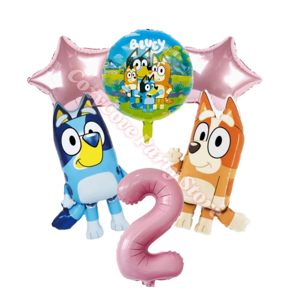 Pink Bluey Birthday Party Decoration Set Bingo Puppy Cup Plate Napkins Balloons For Kids Favors Gifts Photo Booth Baby Shower