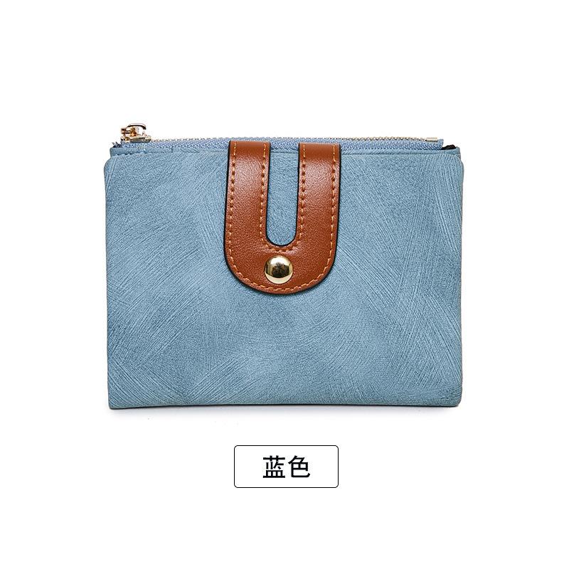 New Wallet Women's Zipper Buckle Contrasting Color Change Bag Simple Fashion Short Women's Wallet