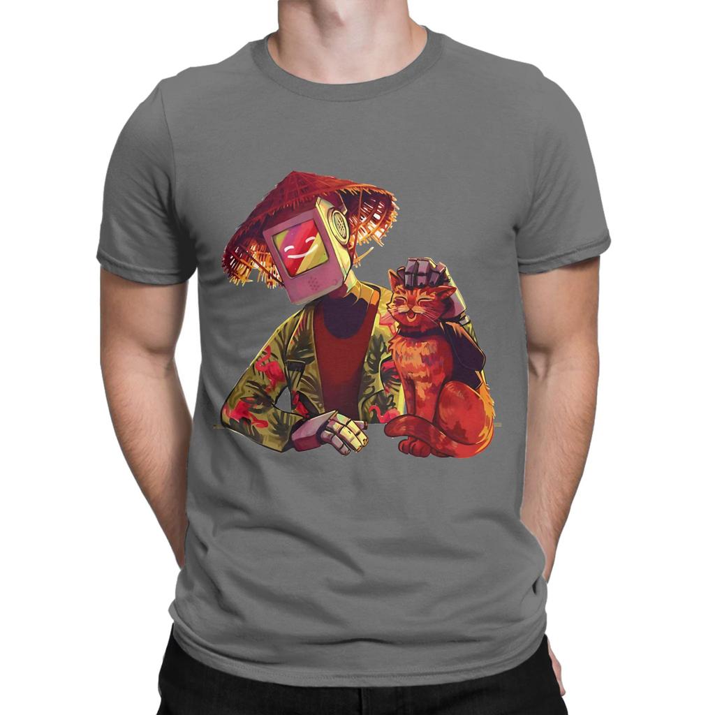 Stray Game Orange Novelty 100 Cotton TShirt Stray Tops Tees For Unisex