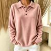Women's Button Down Collar Pullover Sweatshirt for Casual Everyday Wear