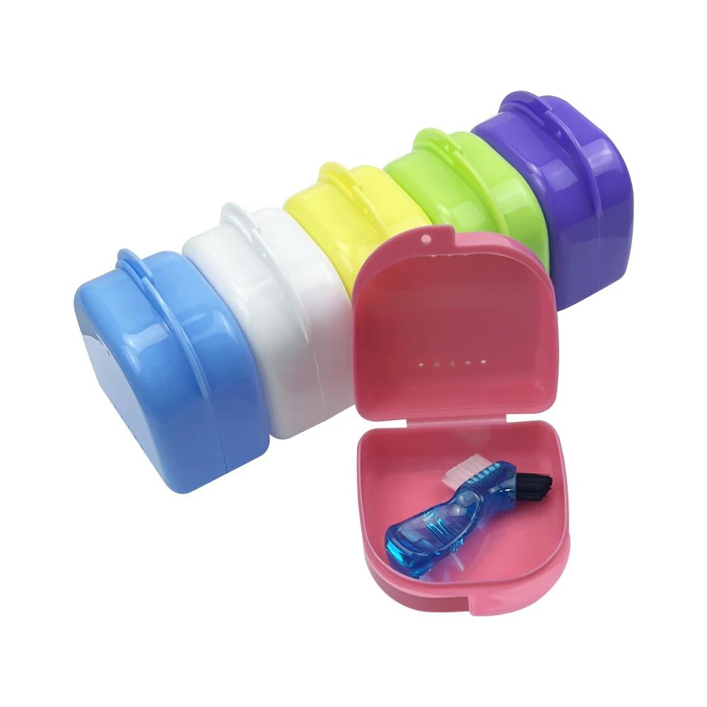 50Pcs Fake Teeth Orthodontic Case Dental Retainer Mouth Guard Denture Storage Plastic Box Oral Hygiene Supplies Organizer