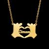 Atoztide Personalized Custom Rose Heart Name Necklaces for Women Stainless Steel Pendant Choker Link Chain Birthday Jewelry Gift