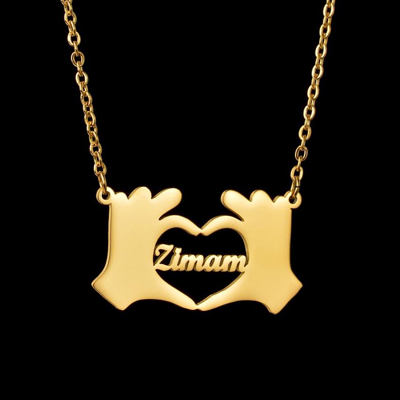 Atoztide Personalized Custom Rose Heart Name Necklaces for Women Stainless Steel Pendant Choker Link Chain Birthday Jewelry Gift