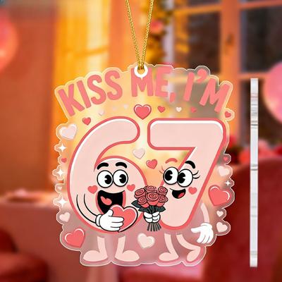 Valentine'S Day Acrylic Decoration Pink Rose 67 Pendant | Exquisite Party, Wedding, and Anniversary Gift Decoration, Art Deco Style, Love Theme