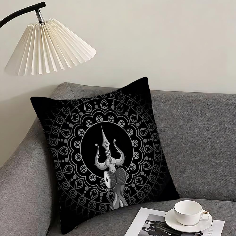 Lord Shiva Hindu God Buddha Cushion Cover Reversible Plush Pillow Cover – For car, sofa, bedroom, perfect as a gift.