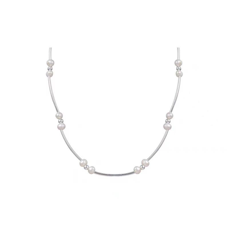 Luxurious Double Layer Pearl Necklace Bracelet For Women With Design Geometric
