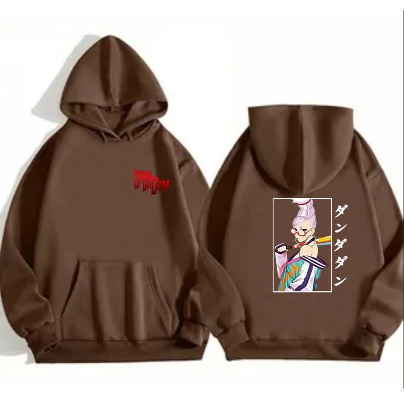 Anime-Inspired Oversized Hoodie With Ribbed Hem Unisex Sweatshirt Fall Casual Wear
