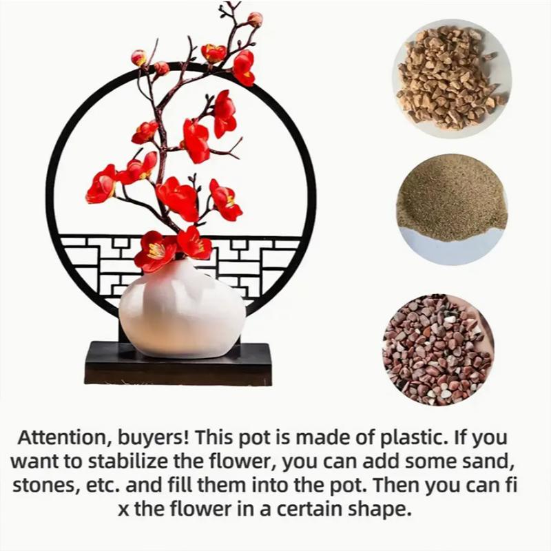Plastic Creativity Ornament Courtyard Chinese Style Foyer Mini Decoration Vase Elegant Screen