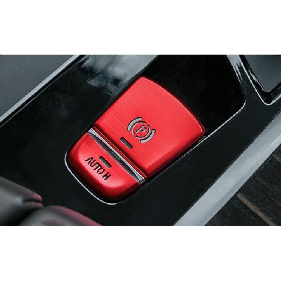 Electronic Handbrake Switch Aluminum Cover Trim Red For BMW 5 Series G30 2018-22