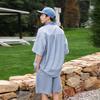 Summer Denim Set for Men's Women 2 Piece Casual Short Sleeve Boxy Shirt Tops and Shorts Pants Lounge Sets Outfits