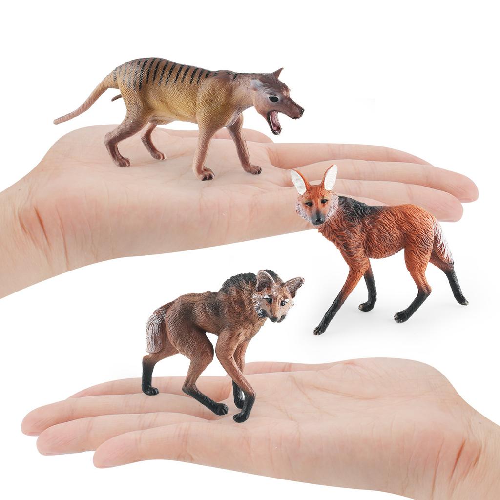 Simulated Grassland Animal Wolf Model Children Science And Education Maned Wolf Brazilian Thylacine Desktop Decoration Static Ornament