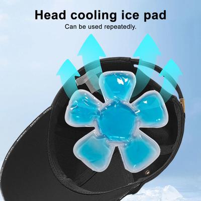 Adjustable Hat Accessories Hard Hat Cooling Bag PVC Gel Ice Pads Reusable Ice Stickers for Outdoor Sports Hiking