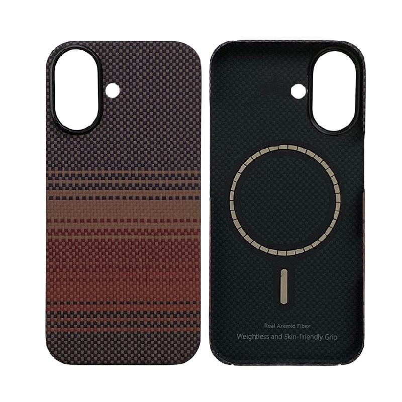 Apple iPhone 17 Ultra-thin Kevlar Case with Magnetic Suction, Alloy Frame, Aramid Fiber, and Half-wrapped Design