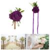 6Pcs Wrist Rose Corsages for Wedding Ceremony Anniversary Proms Party, Rose Boutonniere for Bride and Proms Party Suits