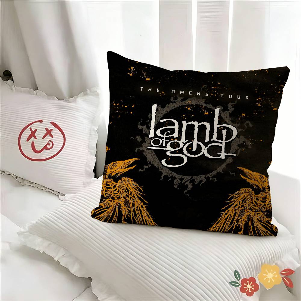 pc Band LLamb Of GGod Pillow Case Fashion Square Pillowcase Bedroom Sofa Room Ins Decoration Leisure