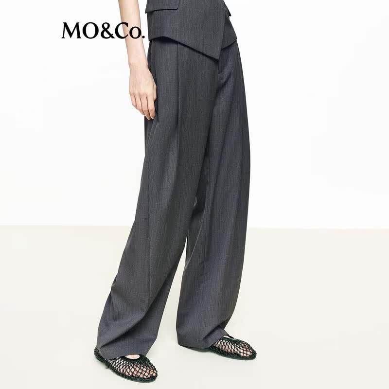 MO&Co. Women's Mid-Waist Tailored Curved Pants