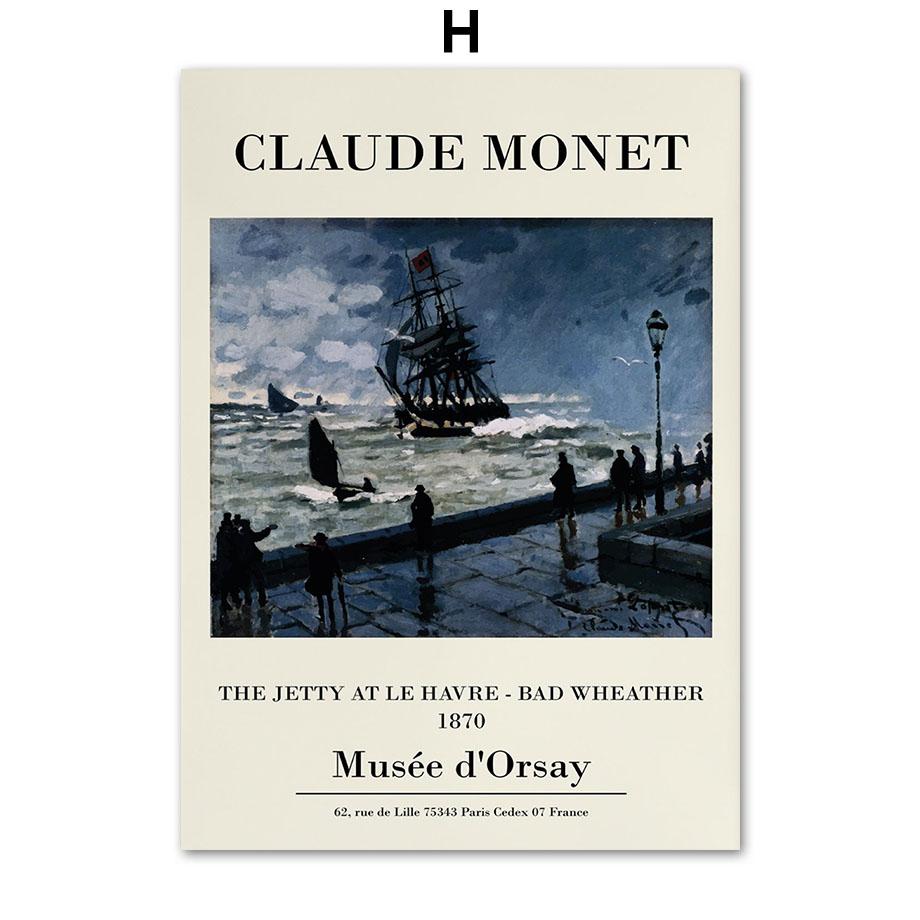 Van Gogh Claude Monet Abstract Vintage Wall Art Canvas Painting Nordic Posters And Prints Wall Pictures For Living Room Decor