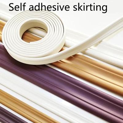 5M/Roll 3D Wall Trim Line Self-Adhesive Skirting Molding Trim Decorative Wall Lines Wallpaper Border for Home Office Hotel Decor