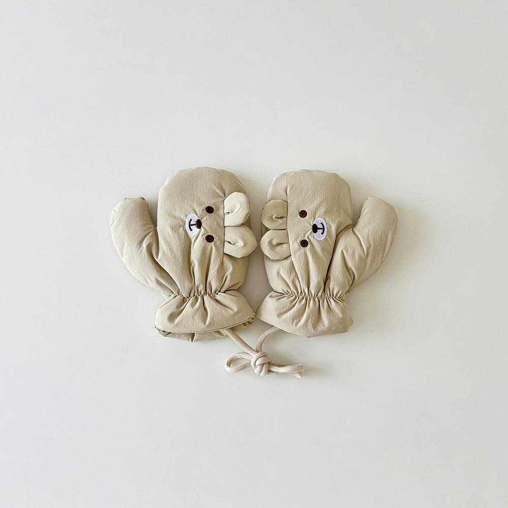 Winter New Children's Scarf Gloves Set Boys and Girls Korean Version Cartoon Warm Scarf Windproof Thickened Gloves