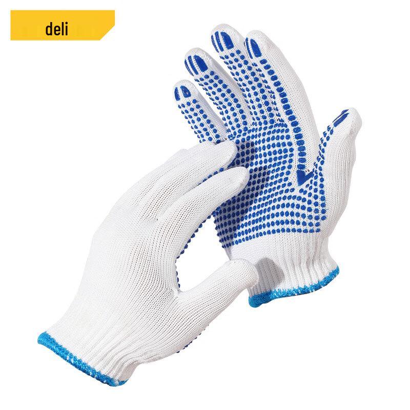 Deli Polyester PVC Dotted Work Gloves
