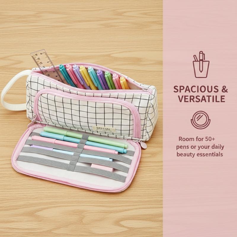 Mehrschichtige Stiftetasche mit großer Kapazität Stiftaufbewahrungszubehör Stiftbox Kawaii Niedliche Stiftetaschen Taschen Schreibwaren Schulsachen