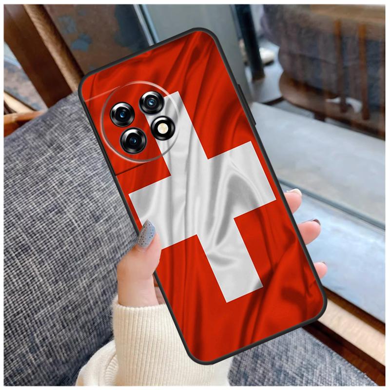 Switzerland Swiss Flag Case For OnePlus 13R 13T 12R 10R 10T 15 13 12 11 10 9 Pro Nord 5 CE 2 3 4 Lite N20 N30 Coque
