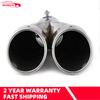 63mm Double Outlet Stainless Steel Chrome Car Muffler Exhaust Pipe Tip End Trim Modified Tail Throat Car Liner Pipe Silver Tools
