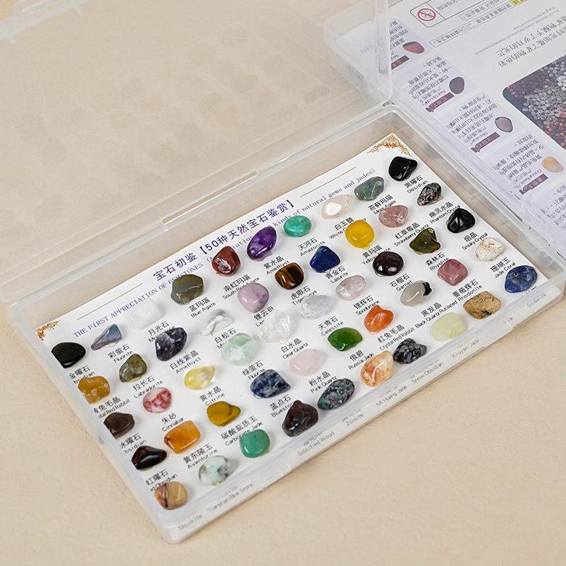 50 minerali di cristallo naturale, esemplari di pietre preziose, pietre geologiche per bambini, pietre grezze, regali creativi per la scrivania, decorazioni per lo studio