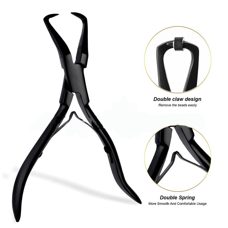 1 PC 5.5 Inch Silver Stainless Steel Clamp Hair Extension Plier with Two Hook Keratin Hair Extensions Removal Tools