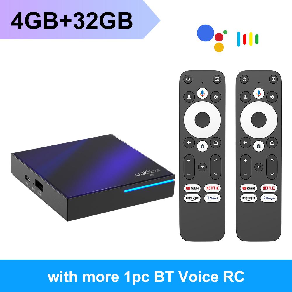

Ugoos SK2 Google TV Box Netflix Google сертифицировано 4 ГБ 32 ГБ Realtek RTD1325 поддержка Dolby Atmos Vision 2T2R Wifi6 BT5.2 AndroidTV 12 Box 4G32G&More BT RC