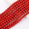 Coral Red Turquoises Stone Natural Round Beads 15"Strand Smooth Loose Spacer Beads 4/6/8/10/12mm for Jewelry Making DIY Bracelets Accessories