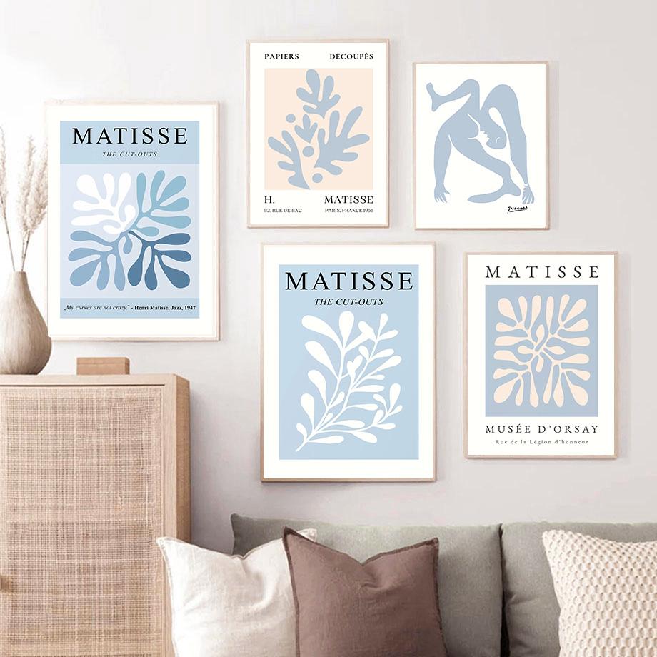 Abstract Matisse Flower Market Girl Coral Leaf Wall Art Canvas Painting Nordic Posters And Prints Pictures For Living Room Decor