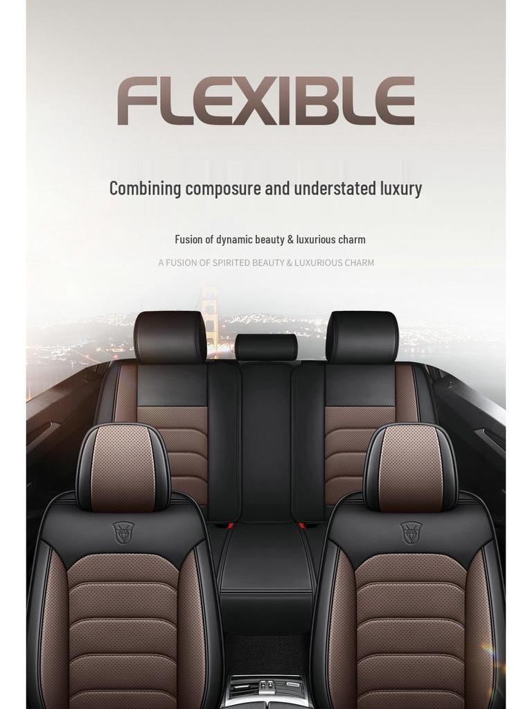 Nappa Leather Full Coverage Car Seat Cover - Five-Seat Cushion for All Seasons
