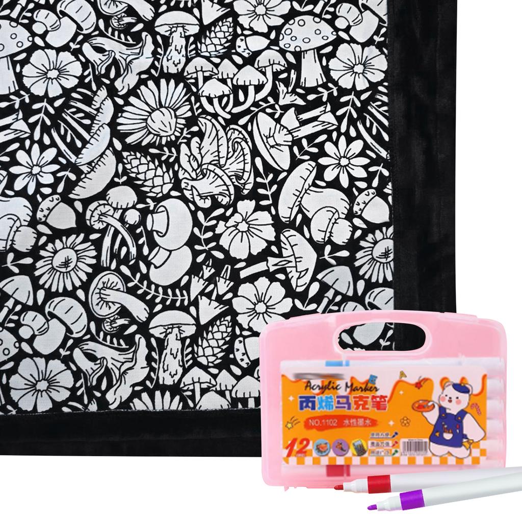 Color Your Own Blanket Washable Fuzzy Velvet Creative Art Project with Markers for Holiday Arts Crafts Activity Party