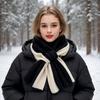 Cross Knit Knitted Scarf Mixed Color Winter Scarf Durable Cross Scarf  Autumn Winter Wear
