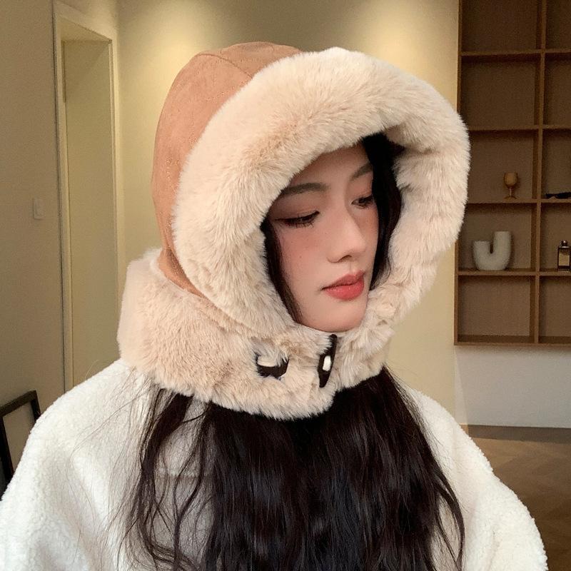 New Hat Hat Women'S Horn Buckle Deerskin Velvet Lei Feng Hat Winter Cold Warm Ear Protection Hat Thick