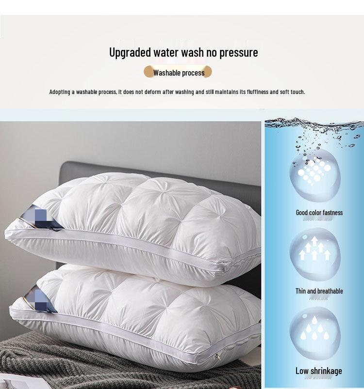 Twisted Star Hotel Neck Support Pillow - 48x74cm, Non-Collapsing, High & Low Design, Washable Core