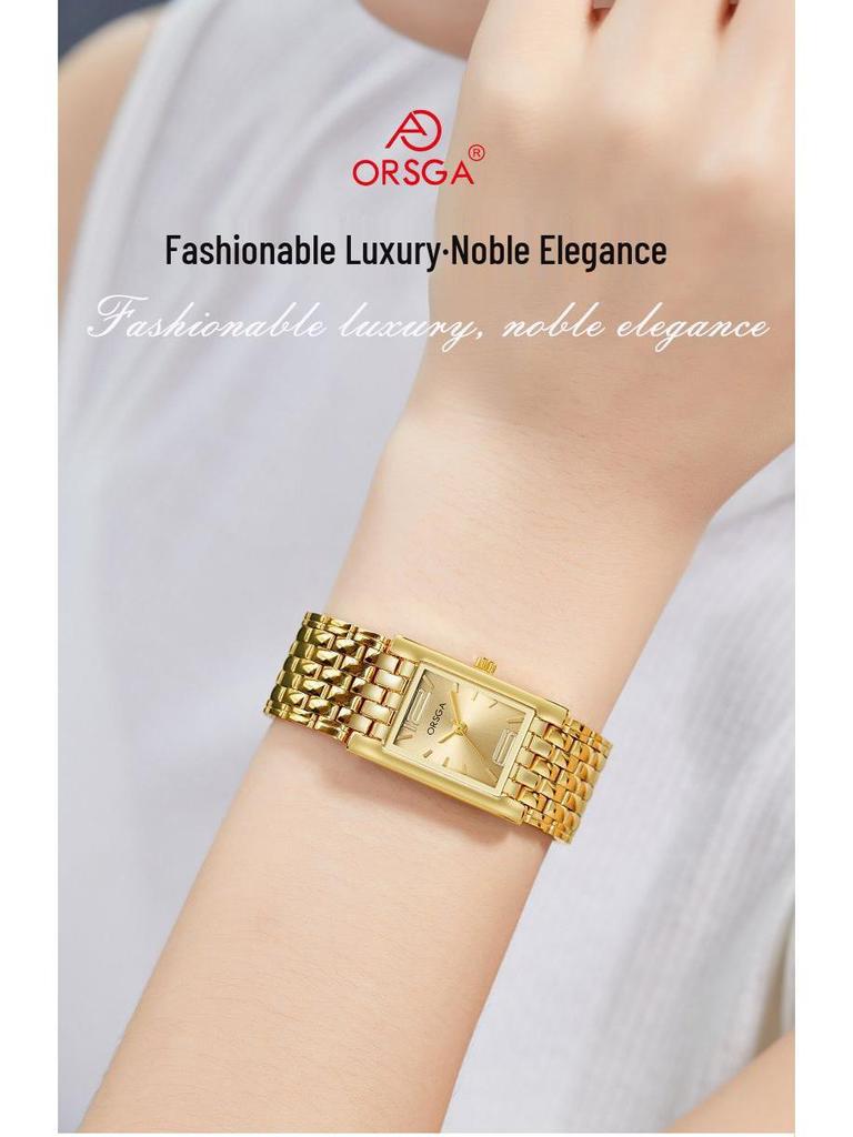 ORSGA Fashion Square Damen Quarz Uhr - Leichter Luxus & Casual Stil
