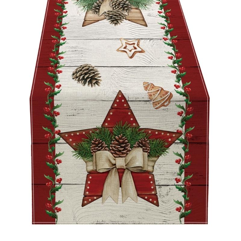 Christmas Table Runner Festive Home Table Cover Tablecloth for 2025 New Year Dropshipping