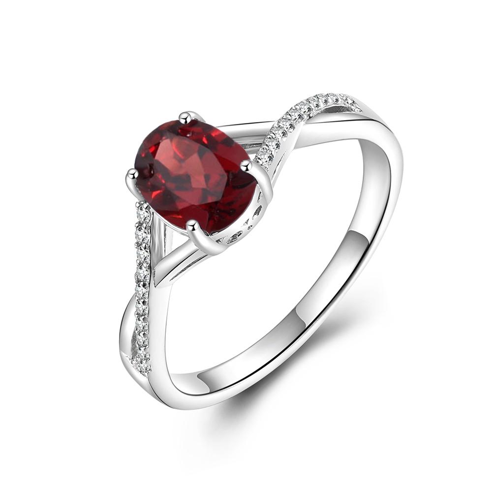 Elegant and Noble Natural garnet Real gemstone Ring 925 sterling Silver fine jewelry for women's anniversary and Engagement gift