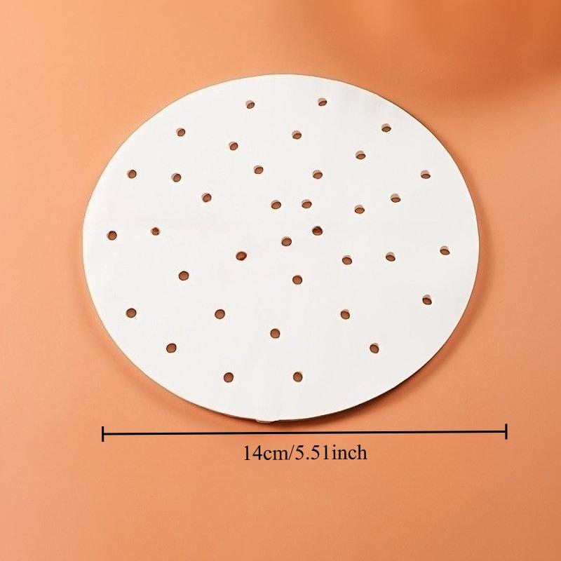 100ks 24cm/9.45in, Jednorázový papír na vaření odolný proti oleji a vodě na pečení sušenek, horkovzdušnou fritézu, grilování, napařovací košík