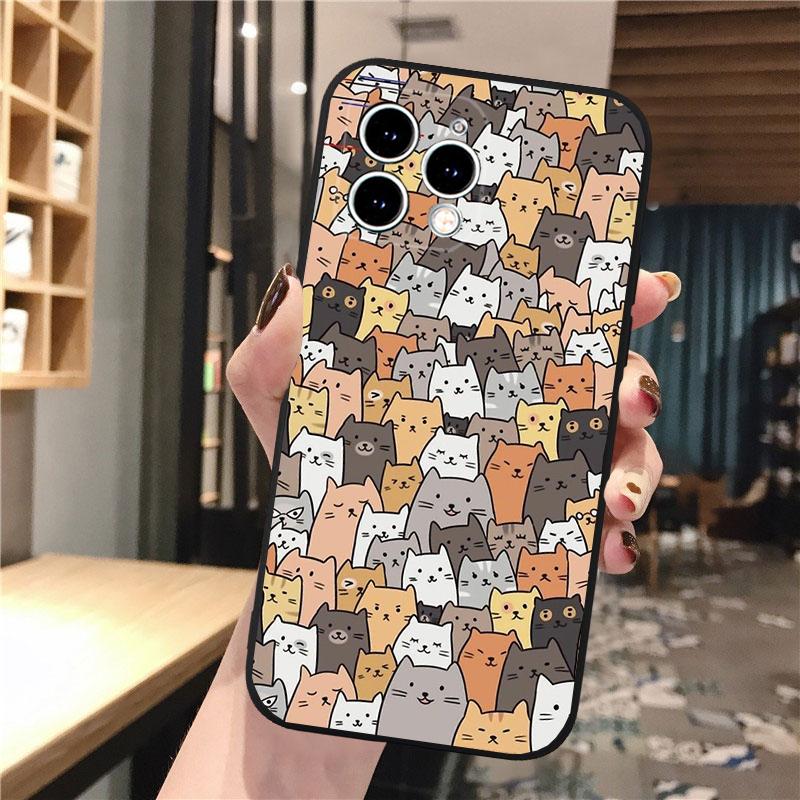 

Cute Cartoon Cat Phone Case For iphone 17ProMax Air 16 15 14 13 Pro Max 15 16 Pro 15Plus Mobile Phone Case Funda iphone 16