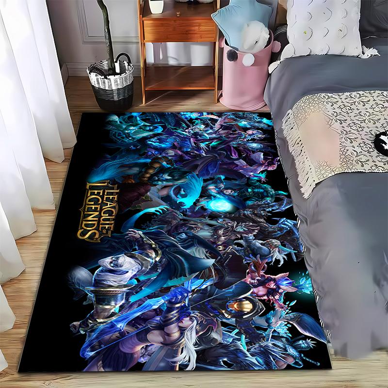 

League of Legends All Heroes Printed Flannel Carpet Non-Slip Suitable for Bedroom, Living Room, Children s Room Decoration 40x60cm( 15x23in )