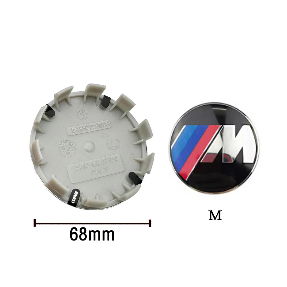 2026 Hot 4PCS 56mm 68mm BMW Wheel Center Hub Caps Car Rim Center Badge Covers Replacement Fit E46 E90 E60 F30 F10 G30 G20