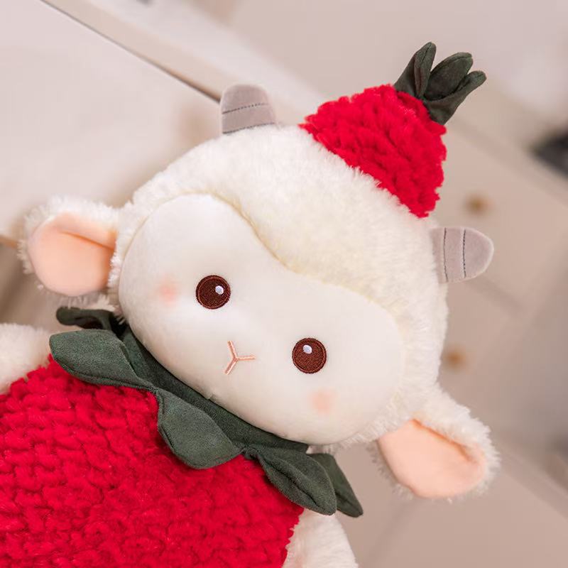 20/33cm 16cm/23cm Strawberry Sheep Doll Simulation Stuffed Plush Toy Handmade Doll Cartoon Anime Cute Pillow Fun Children's Birthday Gift