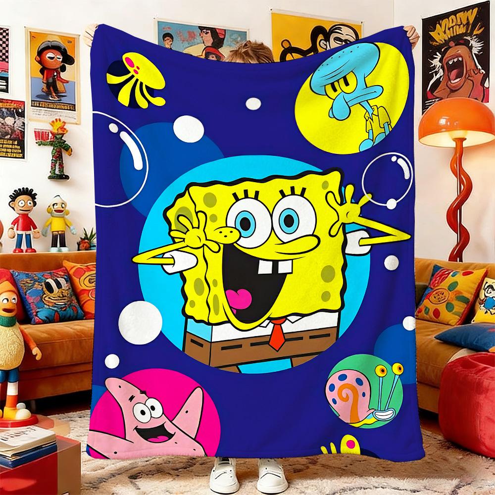 

Spread on the Bed Blanket S-Sponge-Bobs Fluffy Soft Blankets for Baby Home and Decoration Anime Sofa Bedspreads Picnic Throw Nap 75cmx90cm