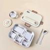 Capybara 304 Stainless Steel Divided Lunch Box With Bowl & Cutlery Microwave Students Portable Large Capacity Bento Box