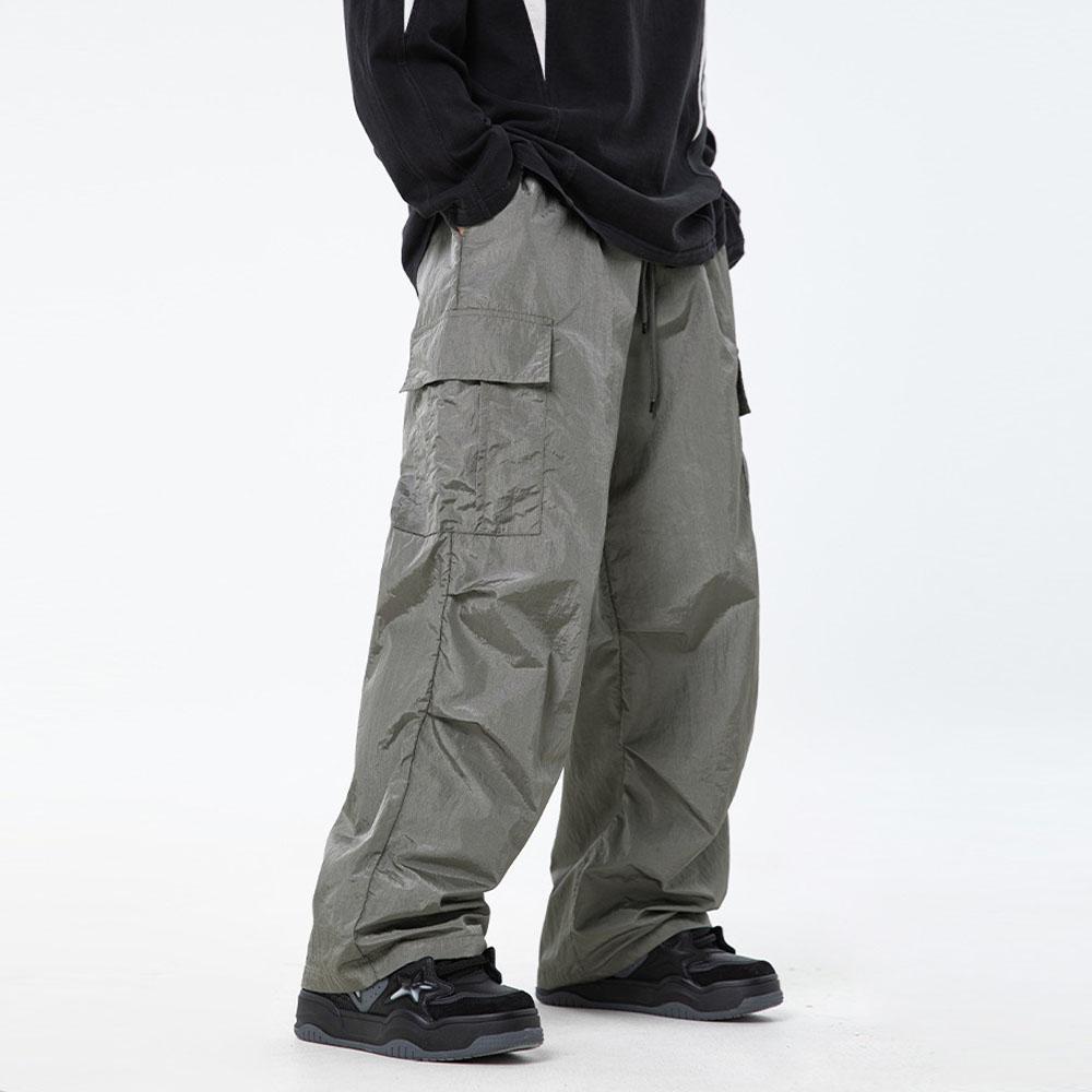 Japanische Herren Übergroße Y2K Casual Sommer Fallschirmhose Weite Beinhose Baggy Cargohose Herren Jogginghose Sport Koreanische Kleidung