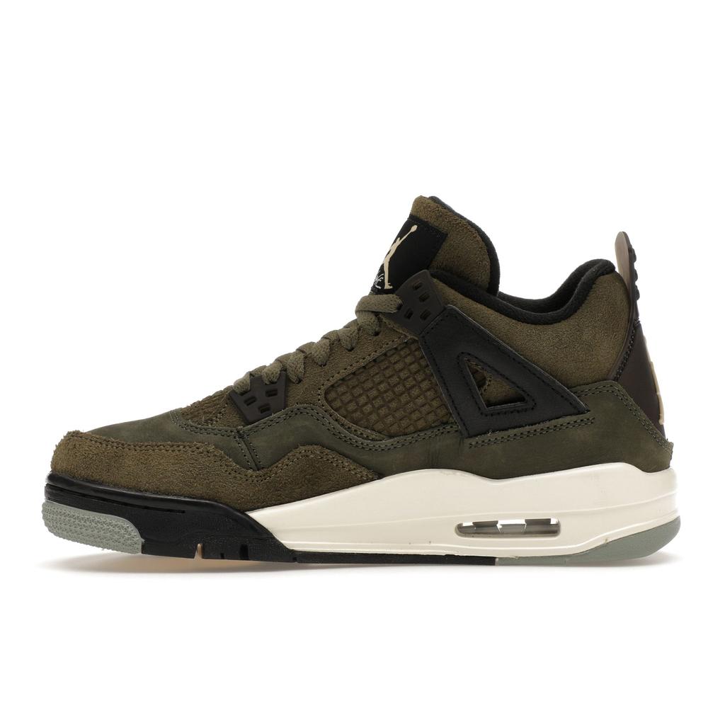Air Jordan 4 Retro SE Craft GS Olive Kids Sneakers Green Medium-Olive Pale-Vanilla FB9928-200